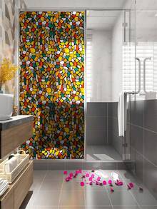 Self-Adhesive Window Film For Privacy | Frosted Glass Look | Peel And Stick, Heat Control, No Glue - Yellow Stone - Yellow - View 4