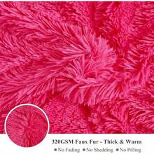 Plush Shaggy Duvet Cover Set, Ultra Soft Fluffy Bedding Sets 3 Pieces (1 Fuzzy Comforter Cover + 2 Pillow Cases), Zipper Close (, Pink), Luxury Bedding - Hot Pink - 查看 4