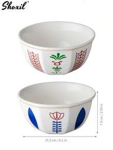 shoxil 1 pièce Bol floral du Moyen-Orient, bol en céramique avec motif de palmier dattier/rose Udam, bol multifonctionnel pour dessert, assiette à grignoter, convient pour un usage quotidien, les rassemblements, l'hospitalité et le thé de l'après-midi