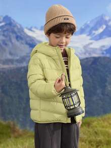 Balabala 儿童轻薄羽绒服秋冬款 - 带帽 防水防油 家庭款 - 黃綠 - 查看 3