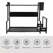 YUNRUX 2-Tier Spice Rack, Kitchen Shelves, Countertop Organizer For Kitchen