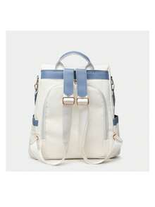 Women's Fashion PU Laptop Backpack Bag Anti-Theft And Waterproof 2229 Model - Màu xanh lam - Xem 6
