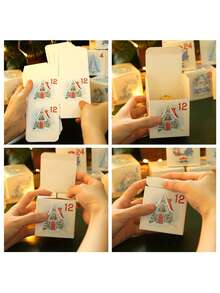 24 Stücke Weihnachts-Adventskalender Boxen 24 Tage Countdown bis Weihnachten Geschenkboxen mit Aquarellblauer Nummer Machen Sie Ihren eigenen Adventskalender Weihnachtsparty Winter Feiertags Dekorationen