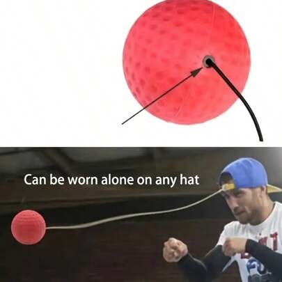 1 Set Boxing Reflex Ball Training Headband - Suitable For Beginners, Durable Plastic, Red - Christmas Gift