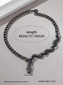 Men's Necklace - Hip Hop Punk Necklace With Fashionable Chain And Snake Head (Excluding Gift Box) - Necklace - View 3