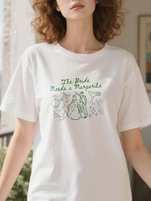 The Bride Needs A Margarita Cute Cocktail Bachelorette Party T-Shirt - White - View 3