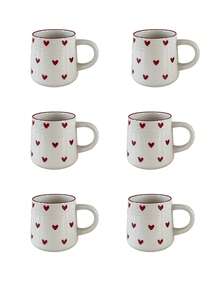 1 件 200ml/420ml 心形陶瓷杯，圆形图案咖啡杯，简约优雅的设计，适合咖啡拿铁、牛奶、早餐酸奶、下午茶、情侣礼物、情人节礼物 返校返校