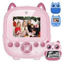 Aparat do natychmiastowych wydruków dla dzieci, cyfrowy aparat fotograficzny 1080P dla dzieci z rolkami papieru fotograficznego i kartą 32 GB, prezenty urodzinowe dla dziewczynki w wieku 3-10 lat, zabawne zabawki dla chłopców