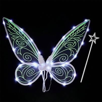 Halloween Butterfly Wing Lightweight Luminous Light Up Fairy Wing Costumes Props Accessories For Cosplay Party Role-Playing