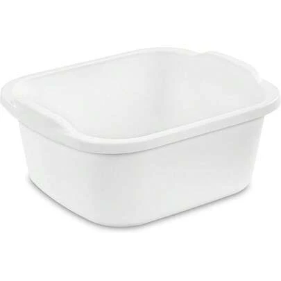 New  Plastic Wash Tub Dishpan Basin And Foot Bath For Soaking Feet, Launy Hand Wash Bucket, Dish Pans For Washing And Storage Cleaning Spli- 12 Quarts - Heavy Duty - Made In USA (White)