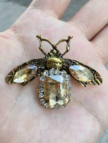 1 件复洛克蜜蜂胸针 - 金色锌合金昆虫别针，镶嵌多面宝石，优雅的宫廷风格配饰，适合日常休闲装/派对礼服，奢华精致的女士时尚单品，适合女友聚会、生日派对、复古主题晚宴、万圣节珠宝、服装配饰、包包饰物、办公室配饰 - 彩色 - 查看 9