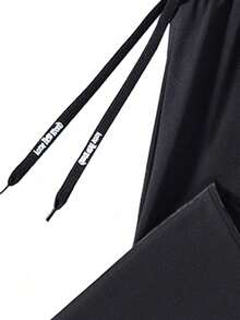 Men's Sports Pants, Quick-Dry Outdoor Casual Drawstring Sweatpants, Elastic Waist - Black - View 4