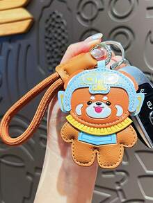 Cute Three Kingdoms Panda! Three Kingdoms Panda Cartoon Panda Teddy Bear PU Leather Panda Pendant Small Accessory Cultural Creative Bag Charm Fashionable Pendant Colorful Decoration Fall Y2K
