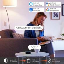 Bombilla LED inteligente, bombilla regulable y de color cambiante con control remoto Bluetooth WiFi, compatible con Alexa, control de voz, temporizador inteligente, ajuste de multicolor, lámpara de ritmo de música ambiental - CA 85 V-265 V - Ver 6