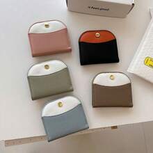 Carteira Compacta de Couro Macio Minimalista, Carteira de Moedas Pequena e Fina, Estilo Coreano com Toque de Luxo para Mulheres, Carteira de Dinheiro Mini, Carteira Pequena, Carteira Fofa, Estilo Y2K