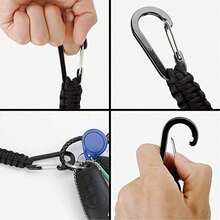 2 Pack Paracord Keychain Carabiner Clips Parachute Cord Lanyard Hanger Hook - Orange - View 8