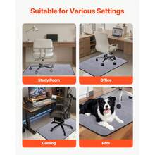 Chair Mat, 36 X 48-Inch Office Chair Mat For Hard Floors, Floor Protector For Rolling Chairs, Corduroy Surface, Non-Slip & Easy To Clean, Smooth Glide Under Desk Rug For Home Office (Grey) - Rectangular 36*48-inch Corduroy - View 6