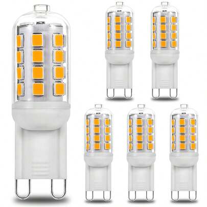 6 lâmpadas LED G9, 3,5 W equivalente a 30-40 W de halogênio, branco quente 3000 K, sem cintilação, não regulável, adequadas para casa, escritório, cozinha, sala de estar