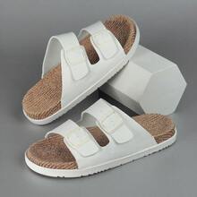 DISARCON 新款夏季男士凉鞋，高端/时尚/百搭/商务/大码男鞋，金属双扣设计，可调节经典复古拖鞋，适合户外休闲度假，防滑/透气/耐用/沙滩拖鞋，室内外浴室家居拖鞋，四季皆宜