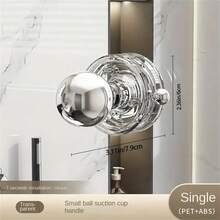 1 pezzo Maniglia per porta con ventosa trasparente - Senza foratura, impermeabile, per mobile da bagno, rimovibile in resina ABS - Stile minimalista, adatto per frigorifero, finestra, armadietto, porta doccia - Accessorio hardware durevole, accessorio da bagno