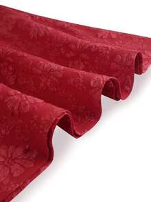 AOMEI Vestido acampanado de mujer con mangas cortas abullonadas, estampado floral jacquard, corte evasé, vestido vintage para fiestas y bodas