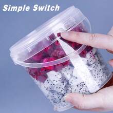 Aimall 20 Pcs Food Clear Bucket Plastic Gallon Bucket Round Reusable Ice Cream Containers With Lids And Handles Airtight Clear Plastic Tub Freezer Reusable Pail For Kitchen Drinks Home - Quảng trường - Xem 7