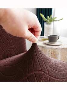 1pc Waterproof Recliner Cover With Pocket, Single Seat Lounge Chair Cover, Casual Sofa Cover, Slouchy Chair Cover - Coffee Brown - View 4