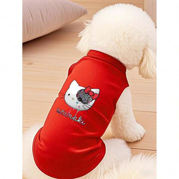 Sanrio Sanrio Printed Pet Vest Made Of Fiber Material For Indoor And Outdoor Leisure, Entertainment, Cat And Dog Clothing