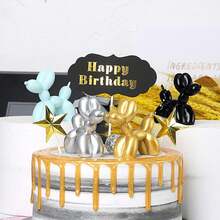 气球狗雕塑气球狗雕像 - 气球动物装饰可爱动物工艺品雕像 - 桌面架子装饰品适用于家庭卧室客厅装饰、学校用品、返校