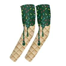 夏季户外防紫外线臂套，透气运动冰袖，可爱冰淇淋和蛋糕设计，男女适用，骑行臂套 - 彩色 - 查看 8