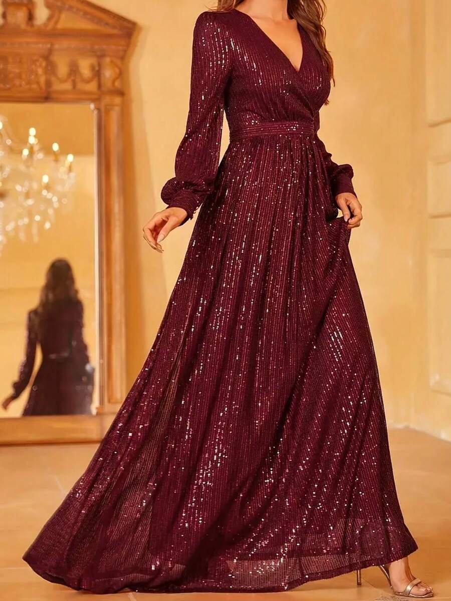 Abito Elegante Asimmetrico Per Ragazza 5-16 Anni – Paillettes, Vita A Nodo, Gonna Lunga Dietro, Per Matrimonio E Damigella