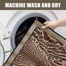 1pc Pink Leopard Area Rugs, Cute Animal Print Soft Low Pile Rug For S Room And Dorm, Non-Slip Backing, Machine Washable, Bohemian Decor,Non-Slip Low Pile Flannel Decor Rugs, Machine Washable Indoor Rug With Black Binding Rug, Suitable For Dining Room, Bedroom Home Office Laundry Kitchen(31*20in/16*48in/18*60in/84*60in) - 顏色 -1 - 查看 7