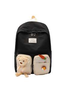 TINYAT Multi Color Women's Backpack, Lightweight And Durable Polyester Travel Bag, Adjustable Shoulder Straps Book Bag For School, Outdoor Sports, Music Concerts And Daily Use. - Multicolor - View 9