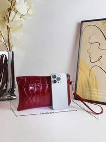 Crocodile Pattern Women's Wallet, Casual Women's Clutch Bag, Fashionable Retro Phone Bag, Handbag, Coin Wallet, Evening Bag