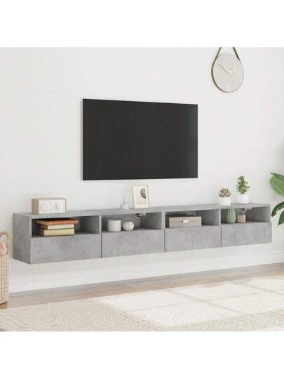 VidaXL TV Wand Units Pcs 100x30x30 Cm Processed Wood Concrete Grijs view 3