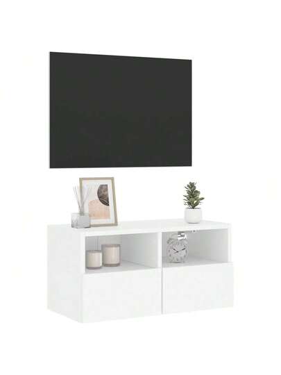 VidaXL TV Wand Unit 60x30x30 Cm, Finished Wood, Wit view 5
