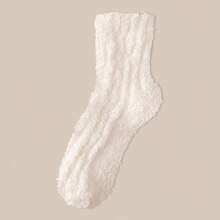 4paris 女士毛绒袜舒适蓬松冬季保暖拖鞋袜超细纤维柔软家居睡眠袜，新年礼物，情人节礼物，1 双男女朋友礼物 - 彩色 - 查看 36