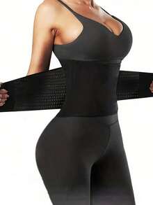 1pc Women Adjustable Breathable Waist Trainer Belt For Fitness And Sports Waist Trimming Benefits Corset Exercise Waist Belt Suitable For Workout Home Sports And Walk - Black - View 5