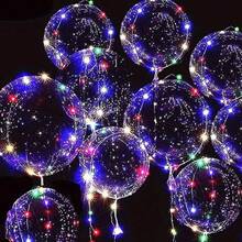 1/5/10 LED Glitter Bubble Balloons, Clear Glow Balloons For Birthday Decorations, Wedding Decorations, Anniversaries, Holiday Celebrations, Proposals, Parties, Graduation Summer Gifts Beach Back To School Supplies Room Decoration