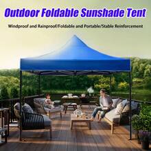 Cubierta superior de la carpa 3x3M Four Cornered Oxford Fabric Canopy Top, Toldo de recambio para gazebo de dos pisos para patio y jardín Recambio de parasol duradero - Instalación fácil y rápida - Azul - Ver 1