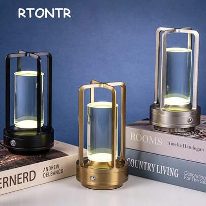 RTONTR 1 pieza Luz nocturna de cruz dorada Luz de ambiente avanzada y simple Carga táctil regulable Lámpara de mesa decorativa para dormitorio, escritorio diario, mesita de noche, sala de estar, dormitorio, uso festivo (batería recargable)