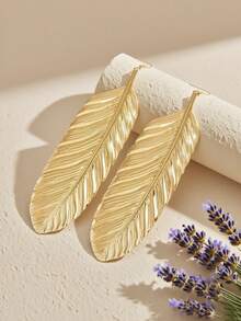1pair Women's Fashionable Round Hoop Earrings With Bead Detailing, Suitable For Parties And Daily Wear, Vacation-Style Jewelry, A Gift For Girlfriend - 1-gold - View 10