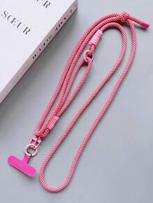 1 pieza Cordón de moda ajustable en longitud, correa de muñeca, correa de bandolera, correa de collar, soporte para estuche de teléfono, clip resistente, diseño desmontable, anti-pérdida, incluye almohadilla, adecuado para teléfono, ventilador