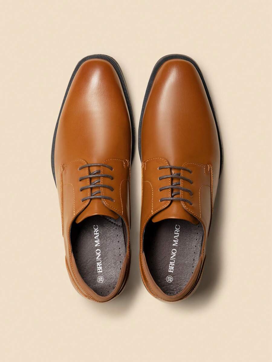 Mens Dress Shoes Oxfords Shoes For Men Business Derby Formal Wedding Office Work Brown Shoes - màu nâu - Xem 1