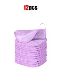 12片装卸妆棉，边缘设计，可重复使用，柔软保湿清洁湿巾，6/3/1片套装 - 彩色 - 查看 8