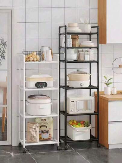 1 件多层厨房置物架，大容量，落地式多层家用微波炉架架子多功能收纳架加厚烤箱碗架，可拆卸移动，适用于厨房、卧室、浴室、玄关等户外装饰