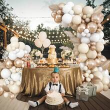 142pcs Balloon Arch Kit, Ivory, Champagne, Gold Balloon Garland Set, Boho Beige, White, Gold, Skin Tone Balloons For Birthday Party, Baby Shower, Bridal Shower, Wedding Anniversary Decoration
