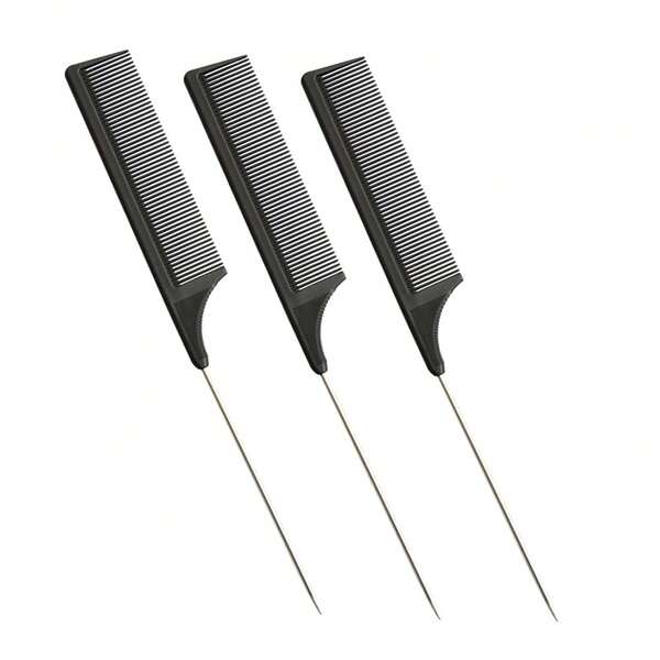 3pcs/1pc Black Pointed Tail Comb - A Steel Needle-Shaped Protruding Hair Coloring Comb, Designed For Salons, With Hair Cutting Partitioning And Pointed Tail Design, Suitable For Normal Hair Texture,Brush,Hair Brushes,Edge Brush,Brush Hair,Hair Comb,Comb Hair,Detangling Brush,Ball Brush,Mini Hair Brush,Hair Brush Set,Wooden Comb,Hair Brush,Hairbrush,Hair Combs,Barber,Hair Tools,Hair Products,Hair Accessories,Slick Back Brush,Hair Care,Hair Comb,Barber Accessories,Comb Hair,Curly Hair Brush,Travel,Hair Stuff,Detangling Brush,Ball Brush,Mini Hair Brush,Hair Accessories,Curly Hair Products,Hairdressing Equipment,Accessories,Christmas,Barber Accessories,Hair Accessories,Hairdressing,Wooden Comb, Comb, Slick Back Brush, Hairbrush, Edge Brush, Brush Hair, Hair Comb, Hair Brush Set, Comb Hair, Mini Hair Brush, Detangling Brush,Hair Products, Hair Tools, Hair Stuff, Hair Care, Curly Hair Brush, Barber, Barber Accessories, Hairdressing Equipment