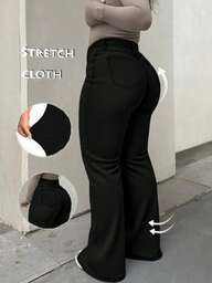 Pantalones acampanados de mezclilla de talla grande, elegantes, elegantes, formales, atuendo para salir, ropa de otoño para mujer, jeans de talla grande, jeans de talla grande para mujer, jeans para curvas, jeans para mujer, jeans negros, jeans holgados, pantalones, pantalones cargo, vaquera de talla grande, Halloween, Halloween, Año Nuevo, Campo, Navidad