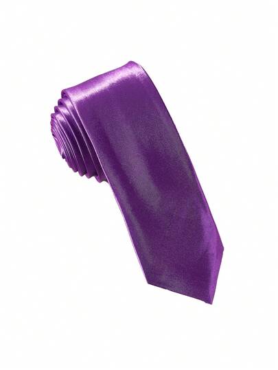 1pc Men's Solid Color Necktie, Business Formal Slim Tie (5cm)